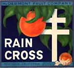 Orange crate label - Rain Cross Brand