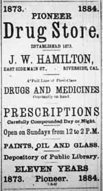 Hamilton's Drugstore Ad
