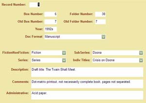 McCaffrey Papers Input Form